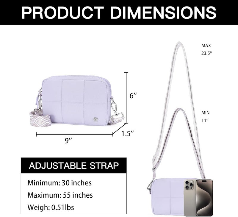 Telena Crossbody Bags for Women Cross Body Purse with Guitar Strap Lightweight Puffer Shoulder Bag for Travel - Image 4